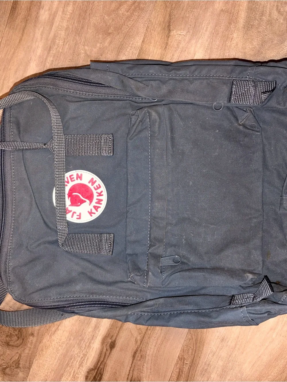 Fjallraven Black Backpack with Red Logo Patch